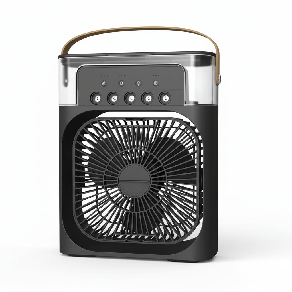 Ventilateur Rafraîchisseur d'Air 3-en-1 — Climatiseur Portable avec Lumière LED