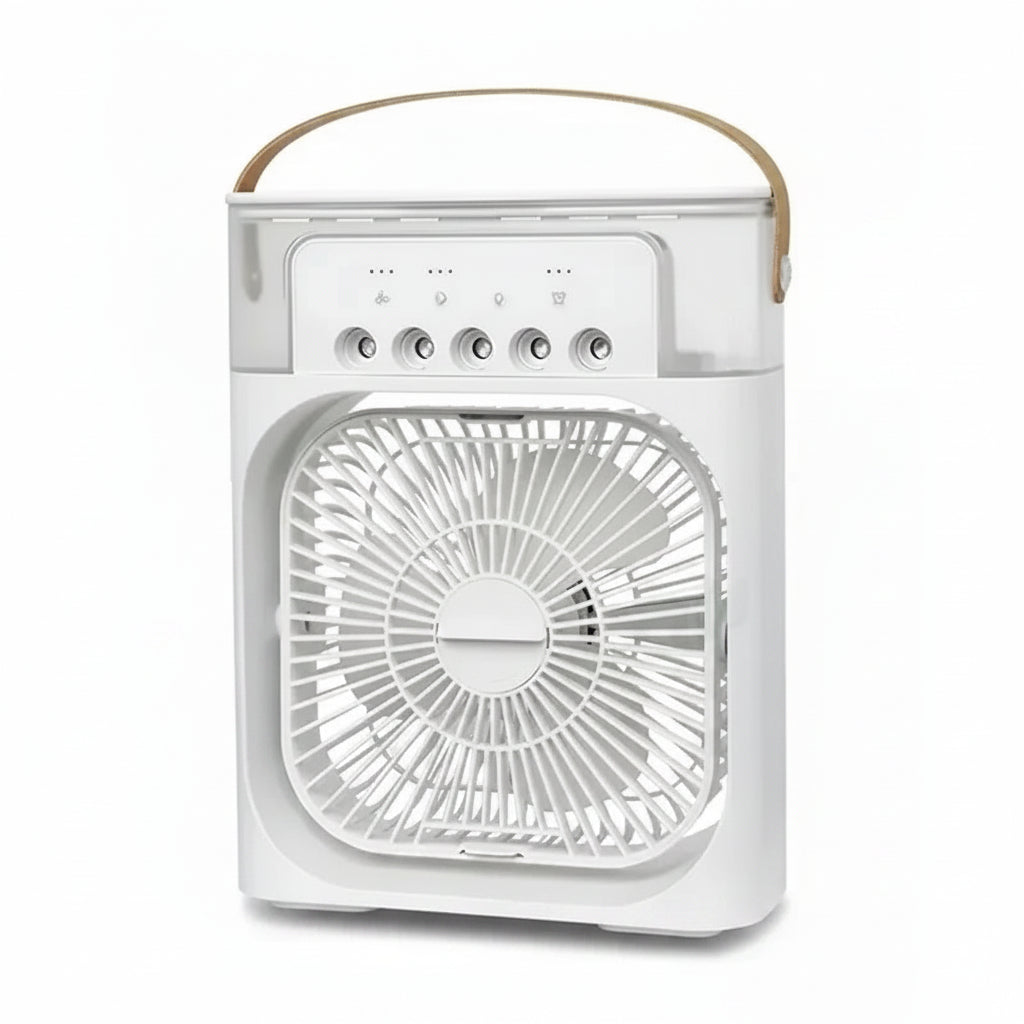 Ventilateur Rafraîchisseur d'Air 3-en-1 — Climatiseur Portable avec Lumière LED