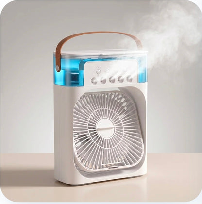 Ventilateur Rafraîchisseur d'Air 3-en-1 — Climatiseur Portable avec Lumière LED